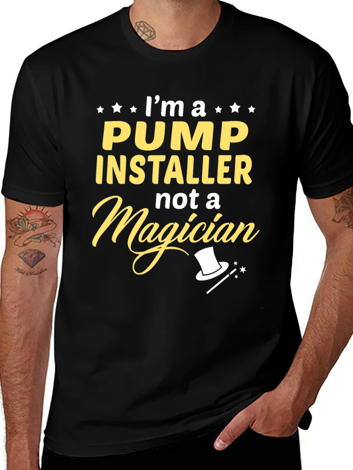 Pump Installer Not A Magician Black T-Shirt