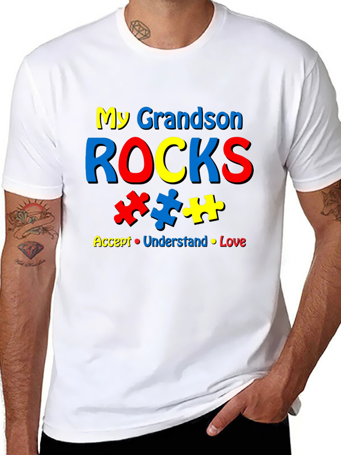 My Grandson Rocks Autism Awareness T-Shirt