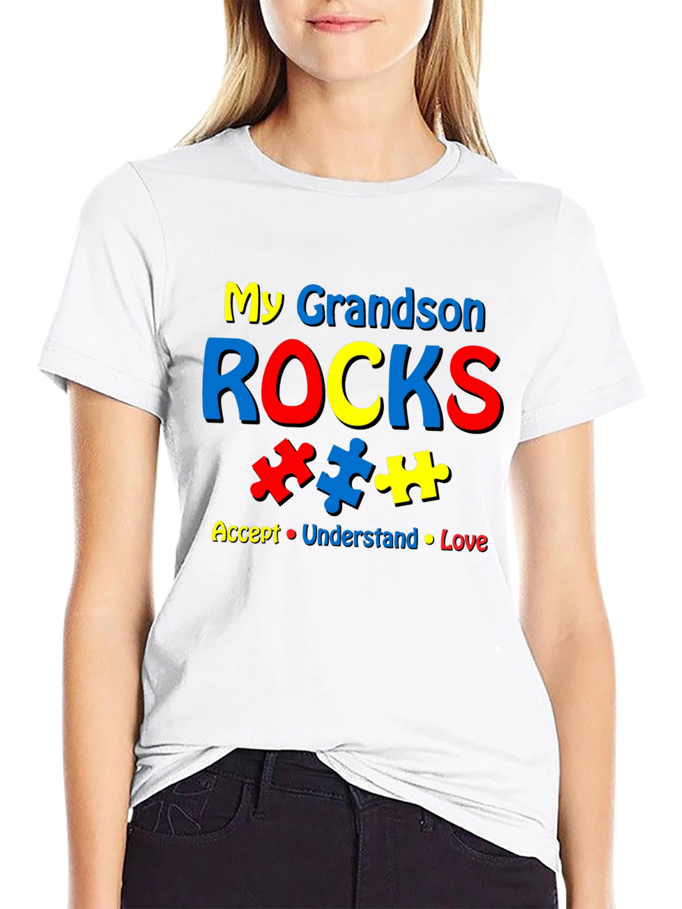 My Grandson Rocks Autism Awareness T-Shirt