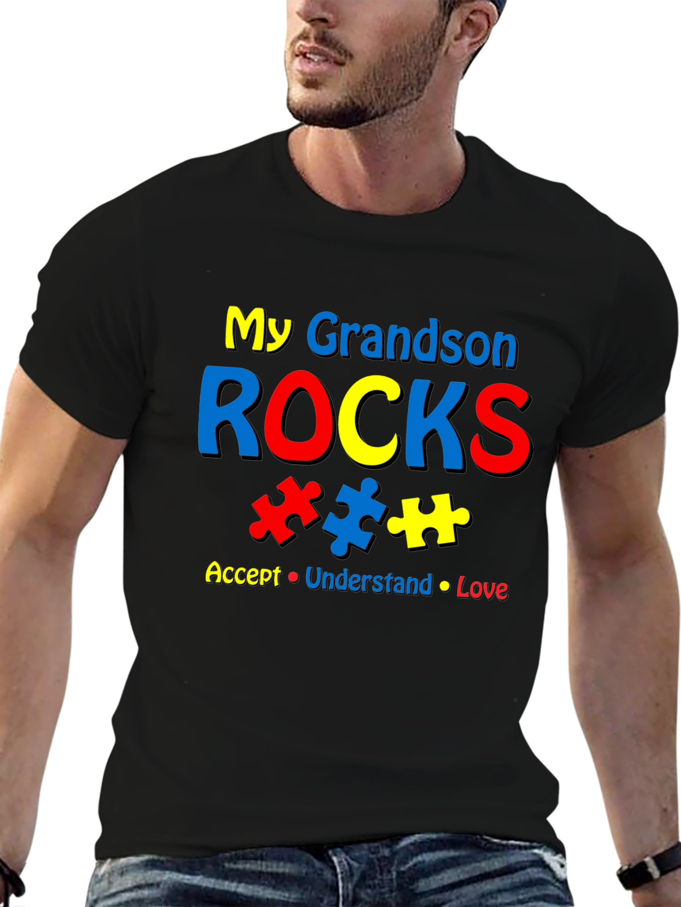 My Grandson Rocks Autism Awareness T-Shirt