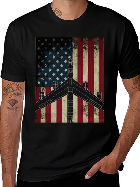 American Flag Plane T-Shirt - Patriotic Design