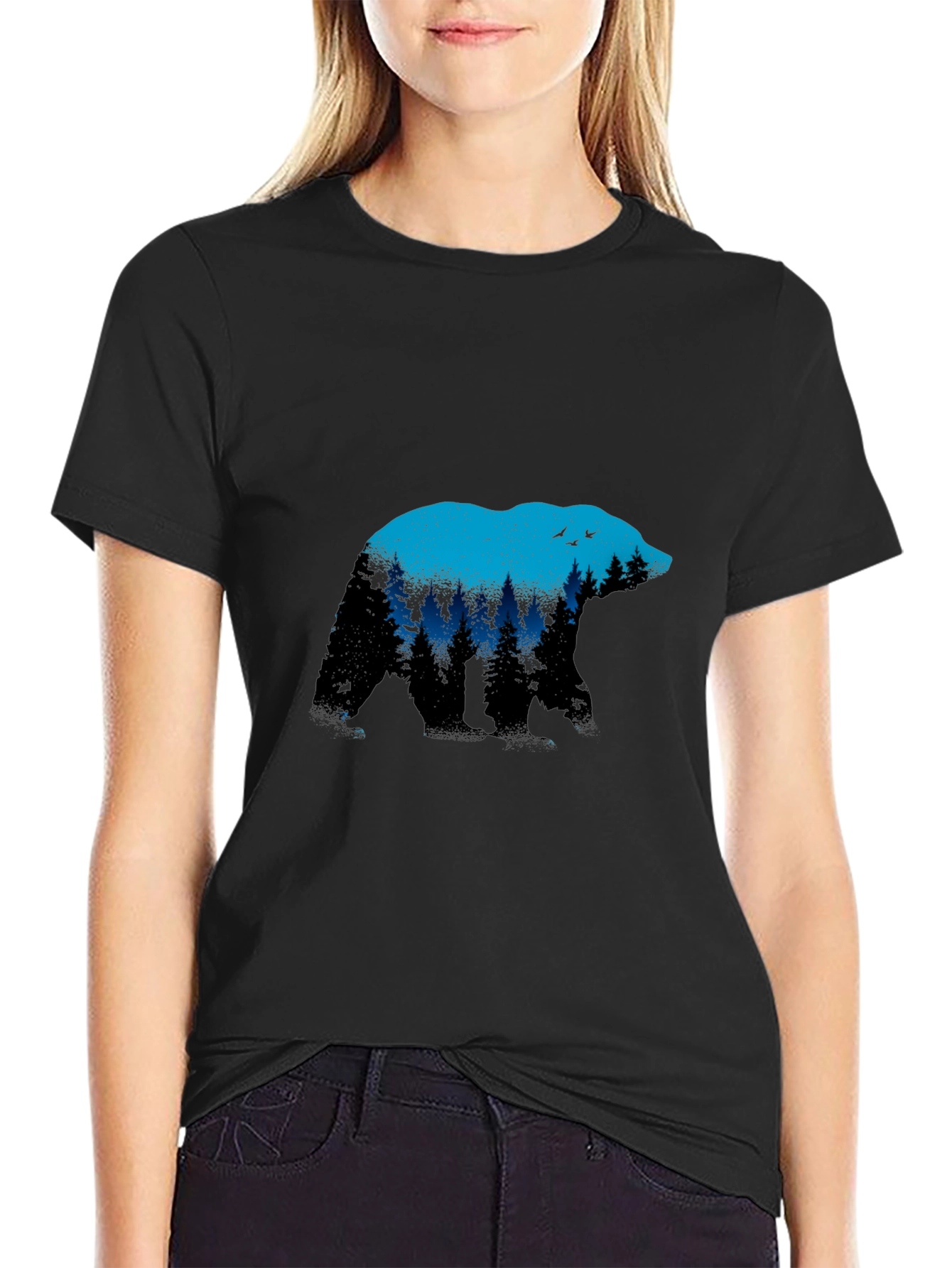 Bear Silhouette Nature Graphic T-Shirt