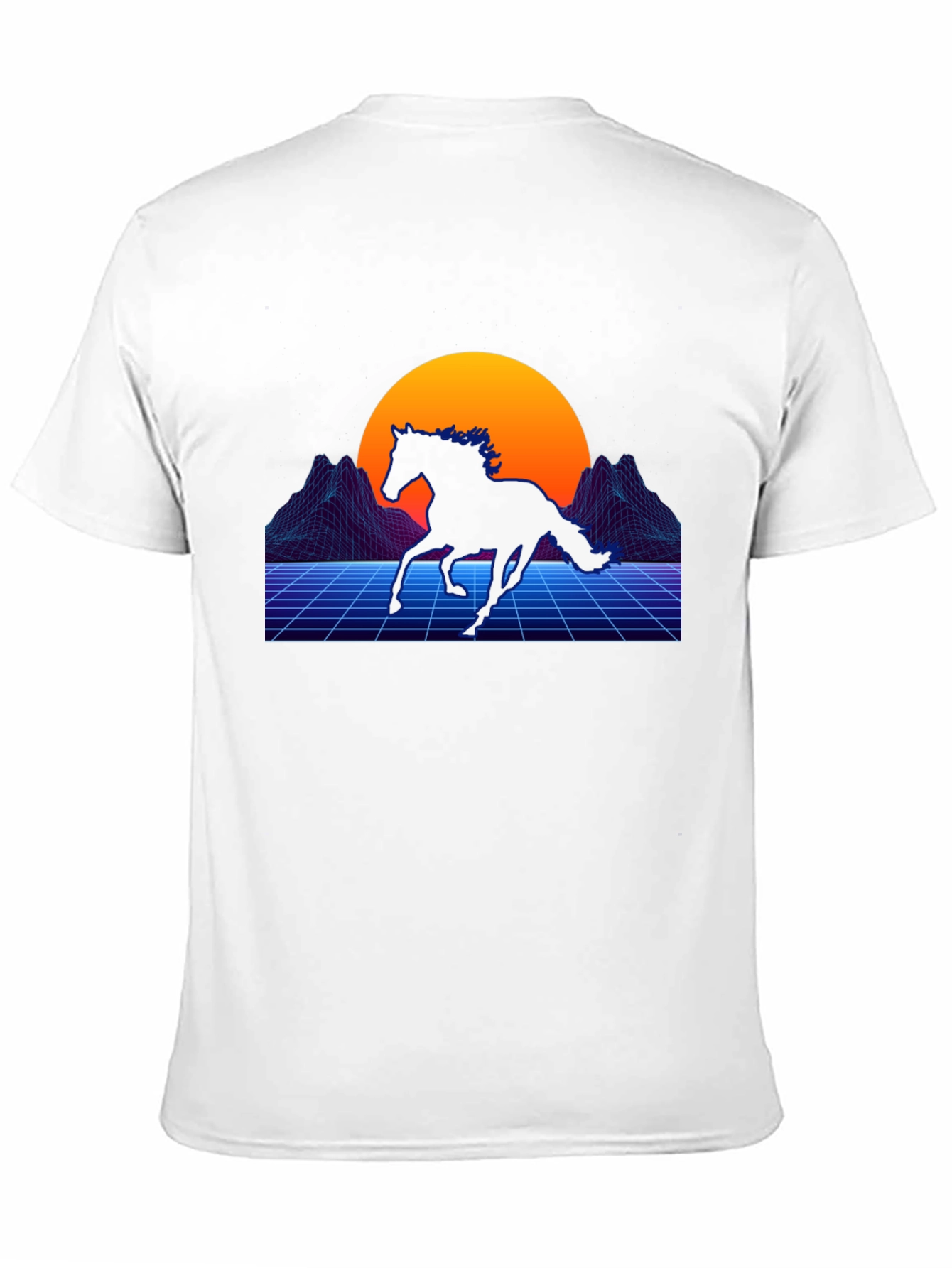 Retro Horse Graphic Tee - Black Cotton Blend