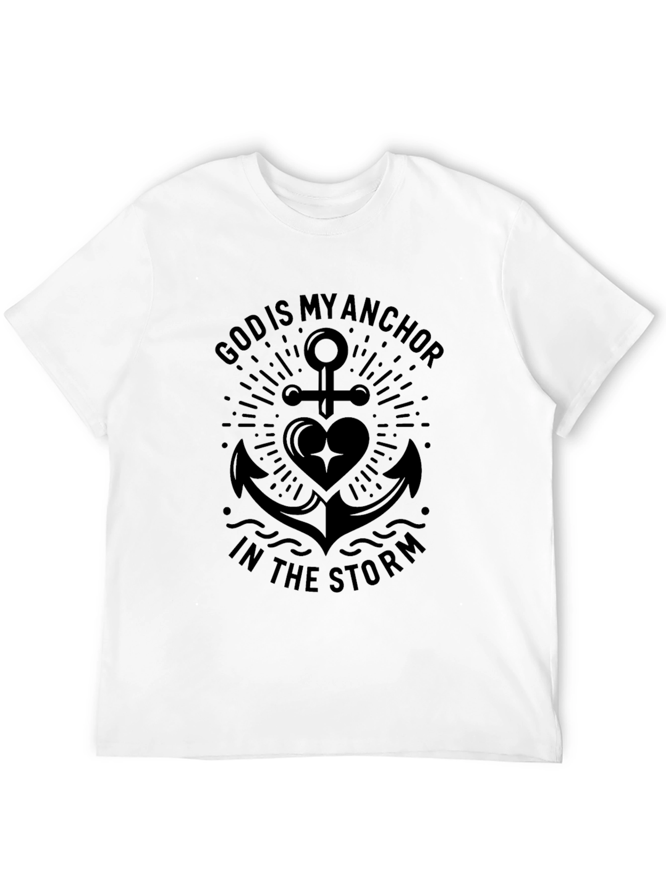 God is My Anchor Graphic Tee - Black