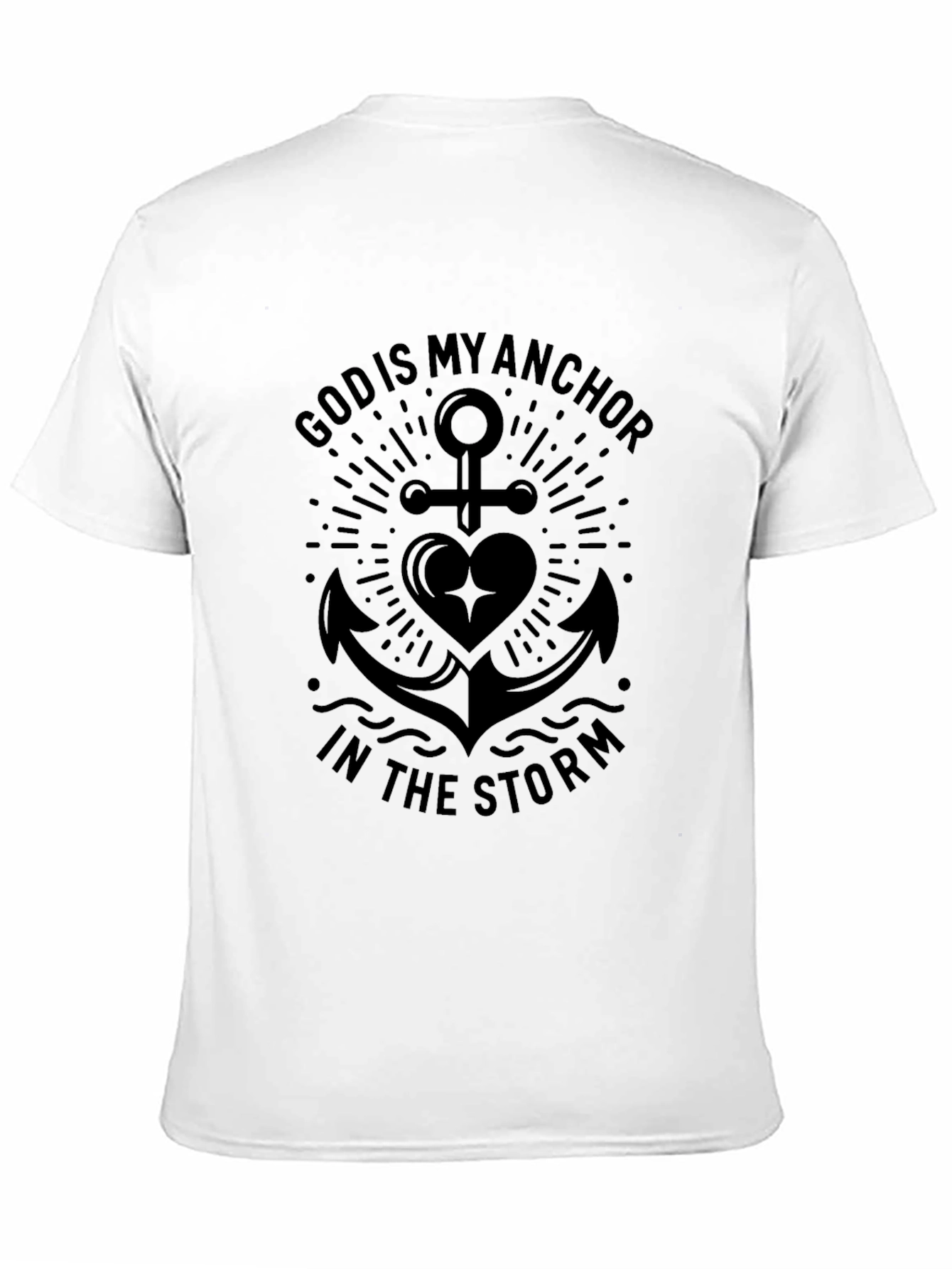 God is My Anchor Graphic Tee - Black