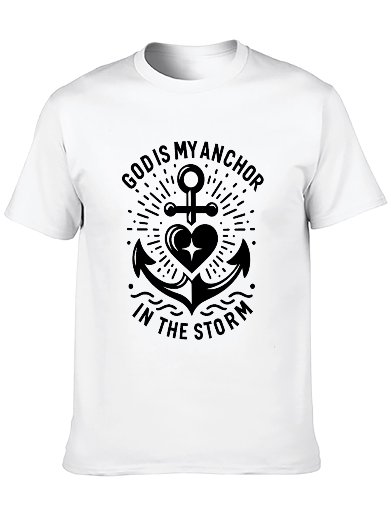 God is My Anchor Graphic Tee - Black