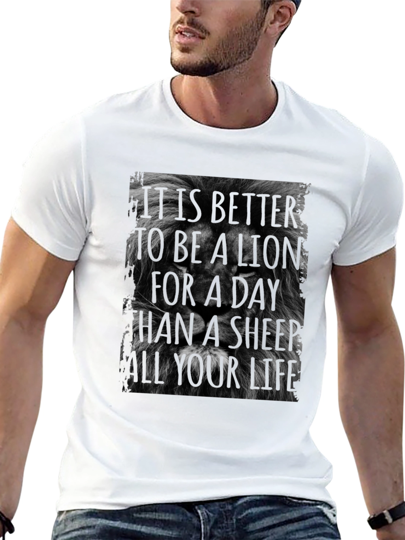 Lion Graphic Print Mens T-Shirt - Be a Lion