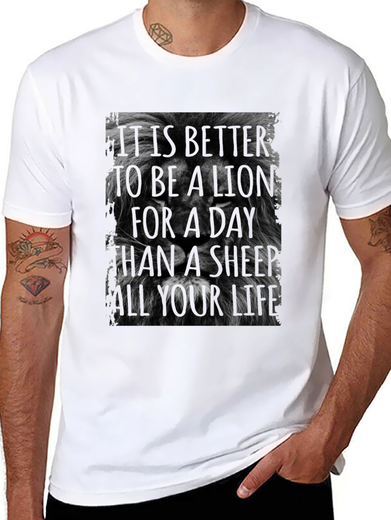 Lion Graphic Print Mens T-Shirt - Be a Lion