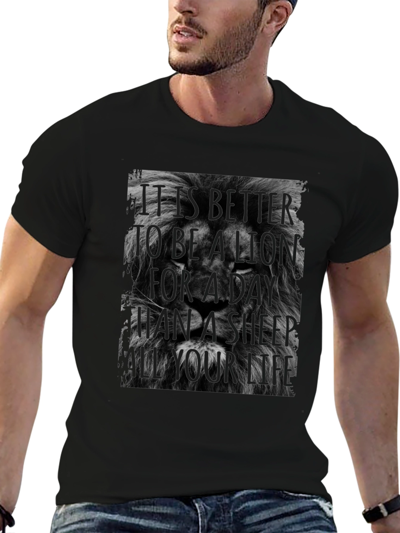 Lion Graphic Print Mens T-Shirt - Be a Lion