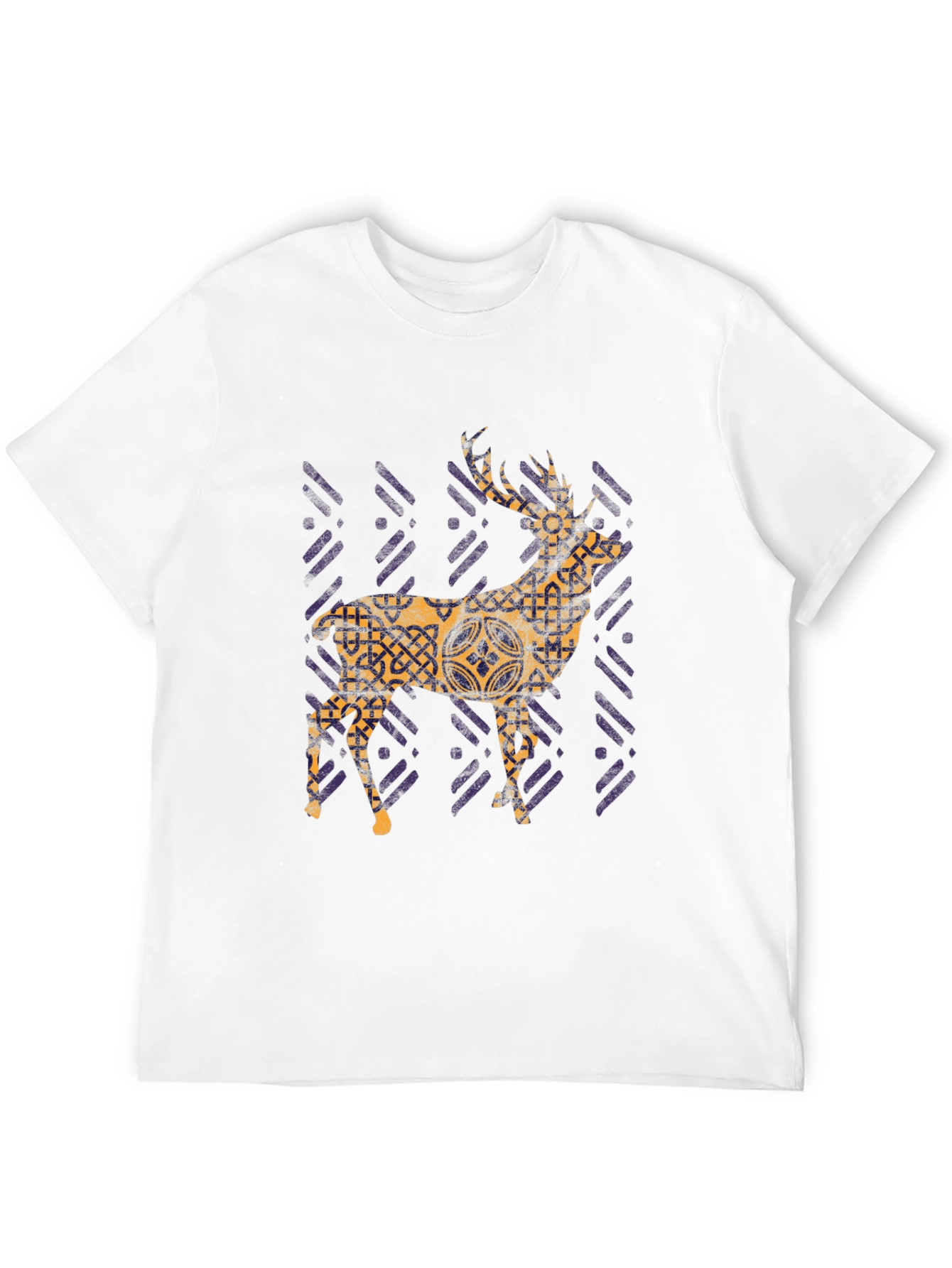 Stylish Deer Graphic Tee - Black