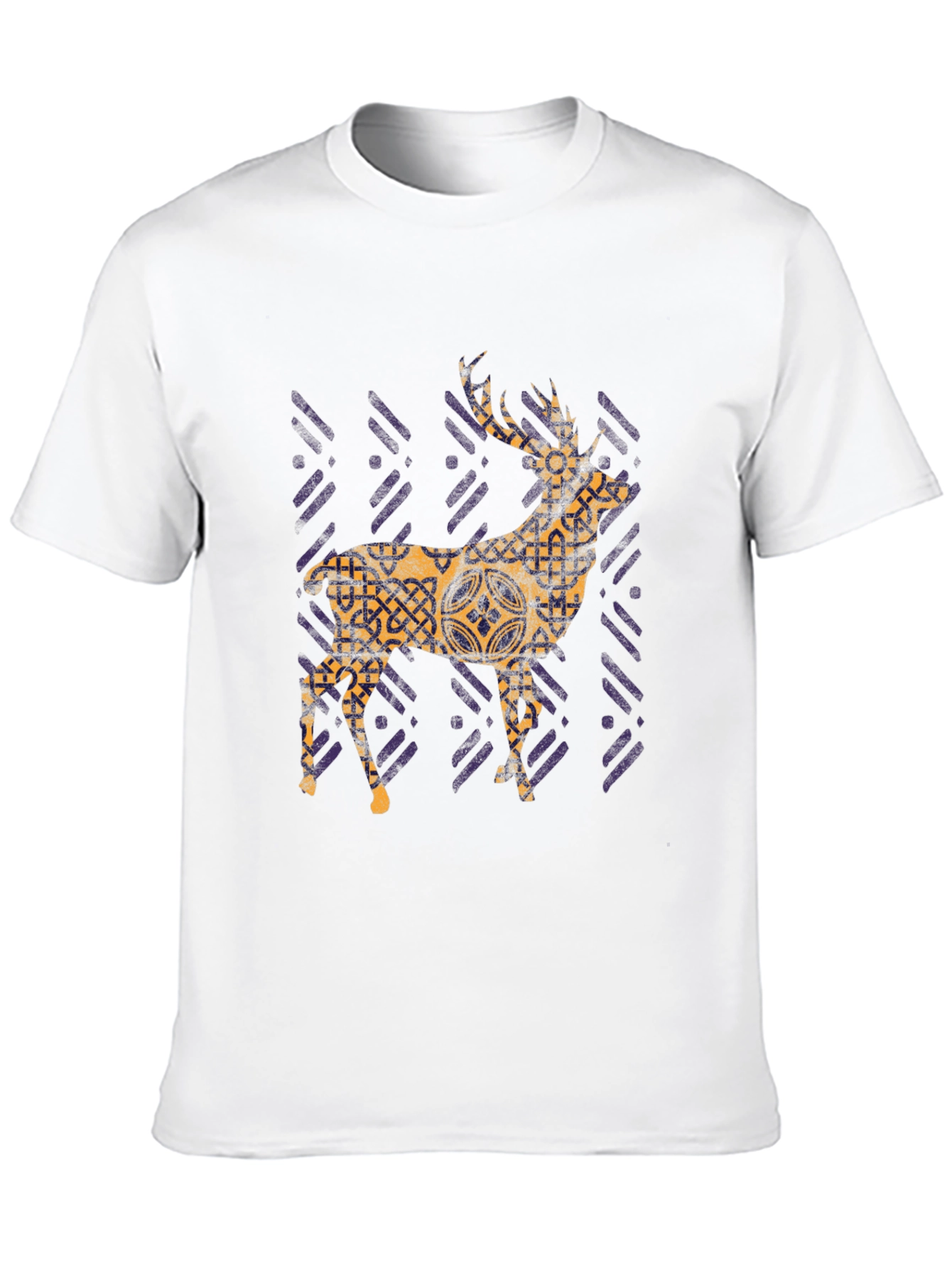 Stylish Deer Graphic Tee - Black