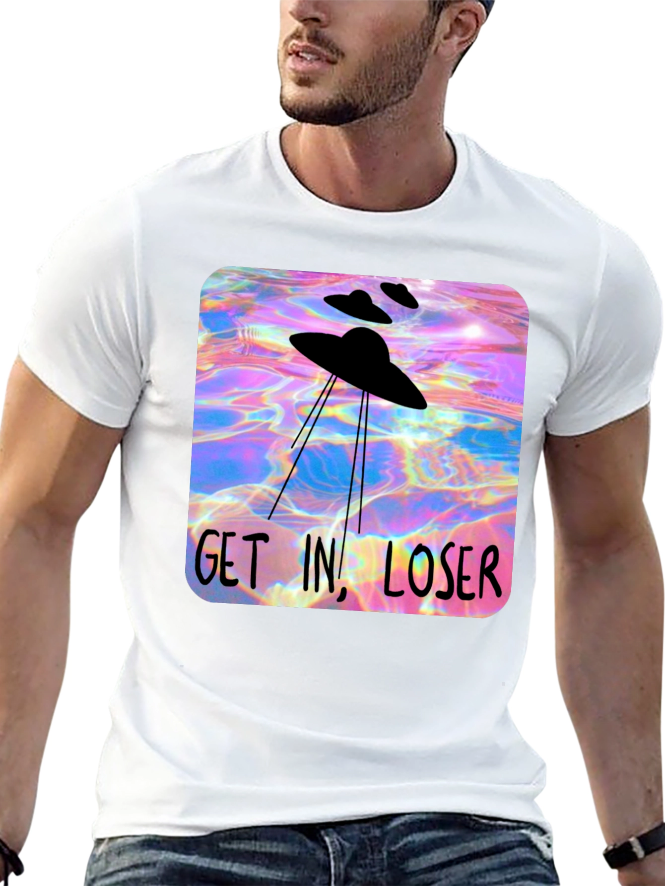 UFO Get In Loser Graphic T-Shirt