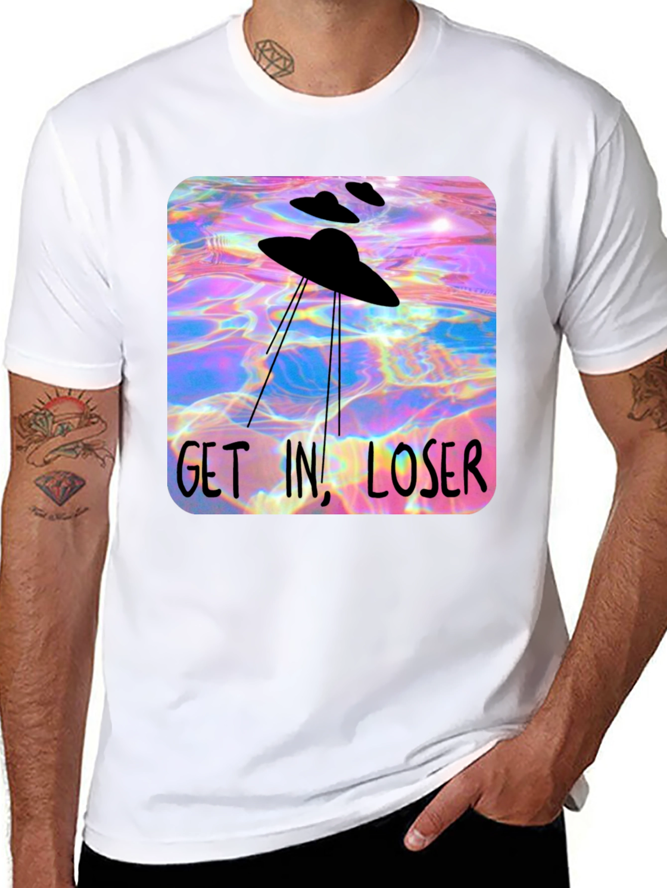 UFO Get In Loser Graphic T-Shirt