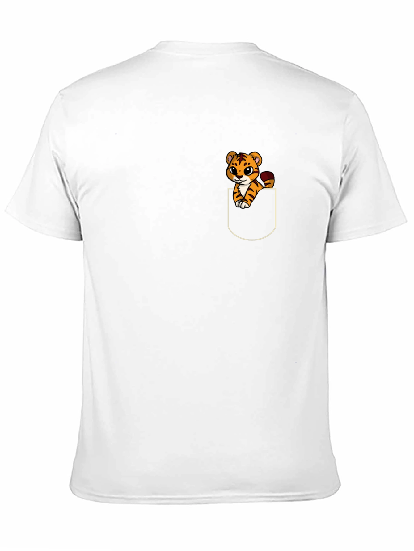 Cute Tiger Pocket T-Shirt - Fun Animal Graphic Tee