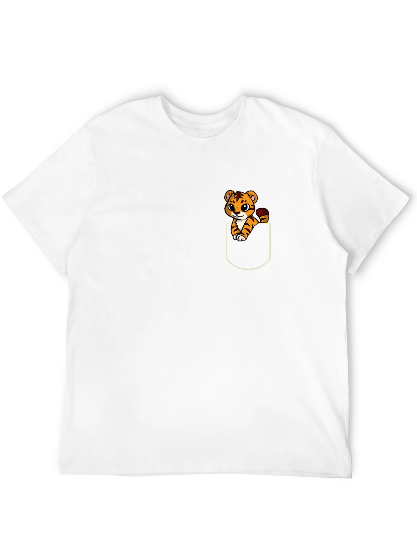 Cute Tiger Pocket T-Shirt - Fun Animal Graphic Tee