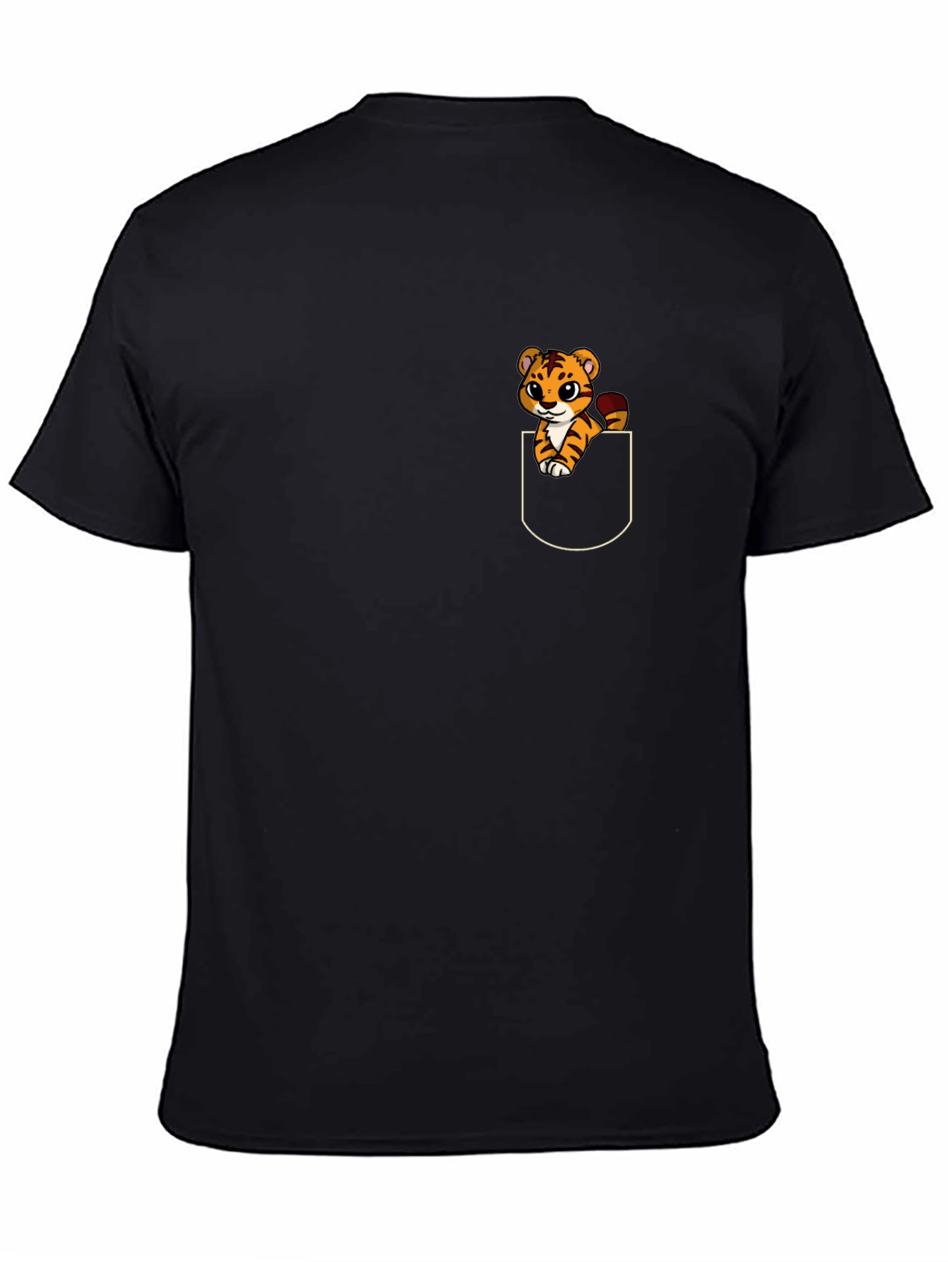 Cute Tiger Pocket T-Shirt - Fun Animal Graphic Tee