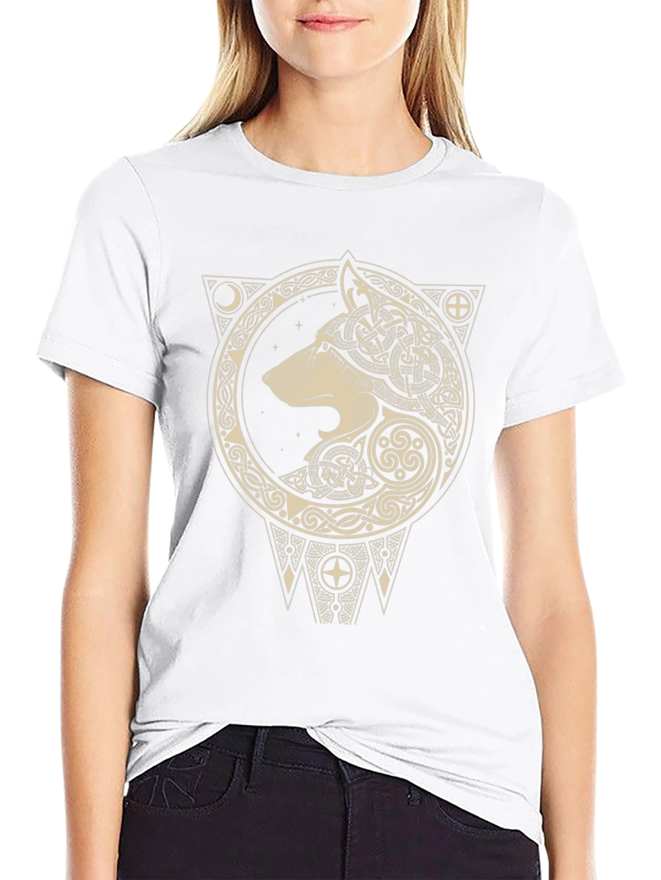 Celtic Wolf Graphic Tee - Black