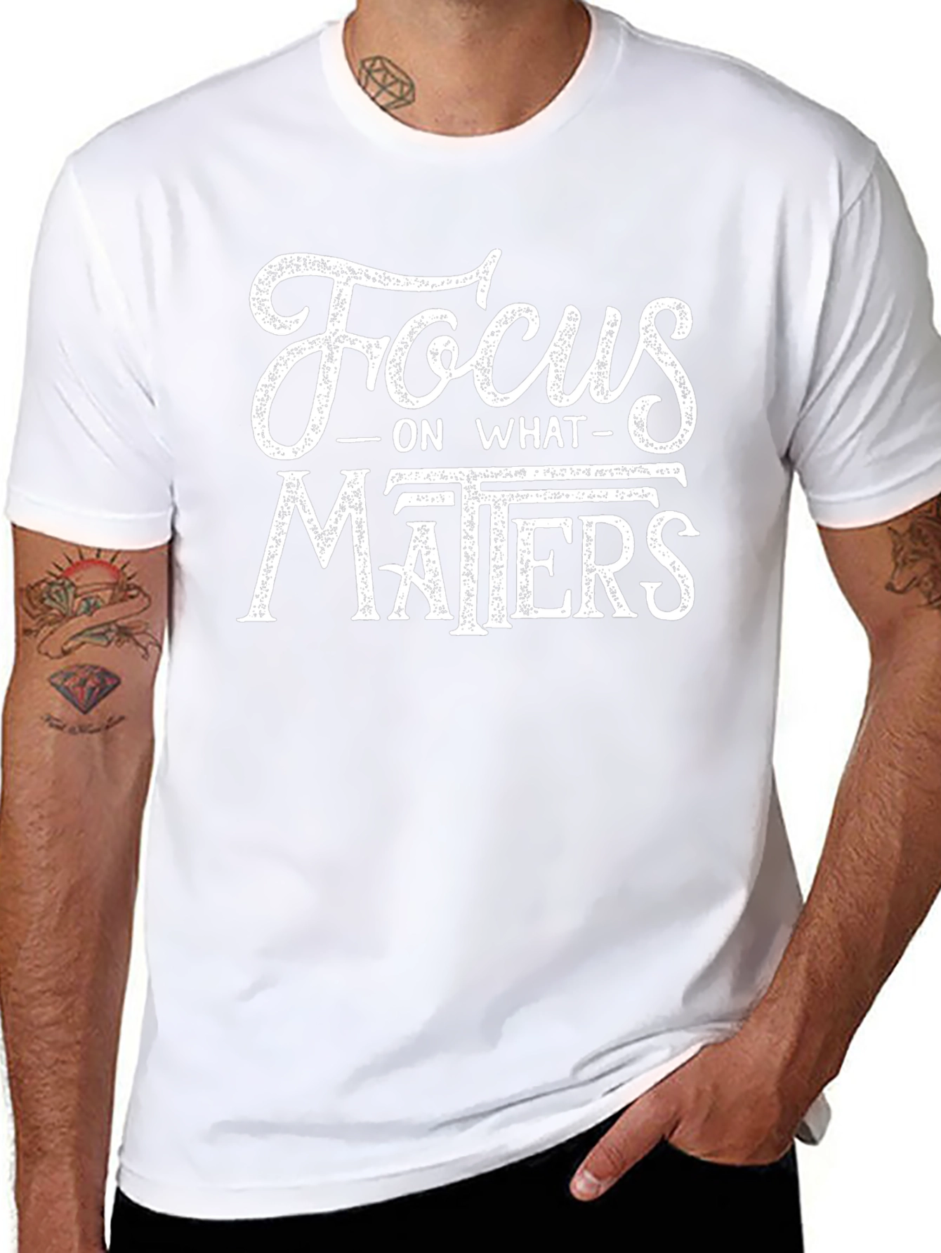 Focus on What Matters T-Shirt - Black Cotton Tee