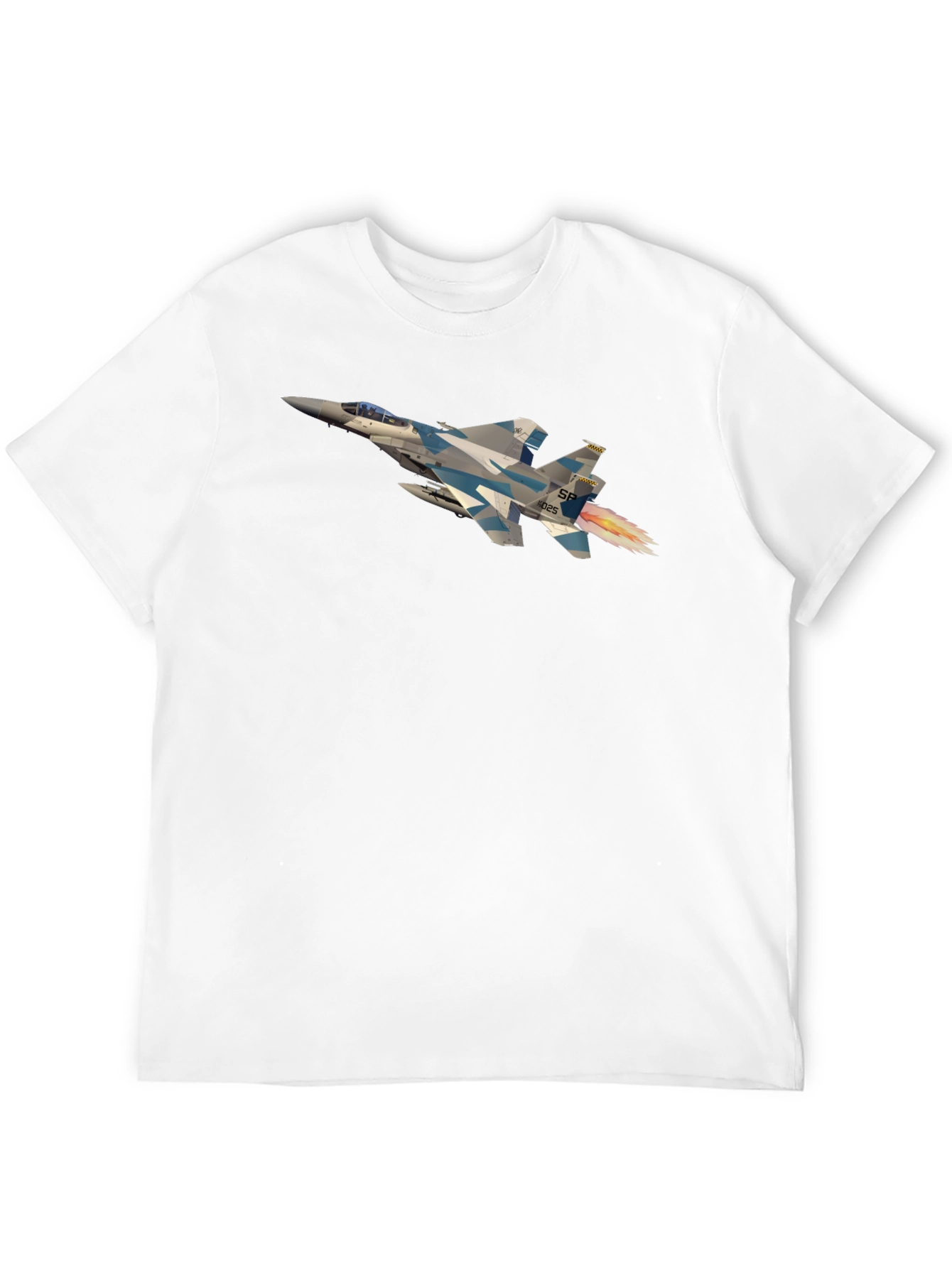 Jet Fighter Graphic Tee - Black Crew Neck