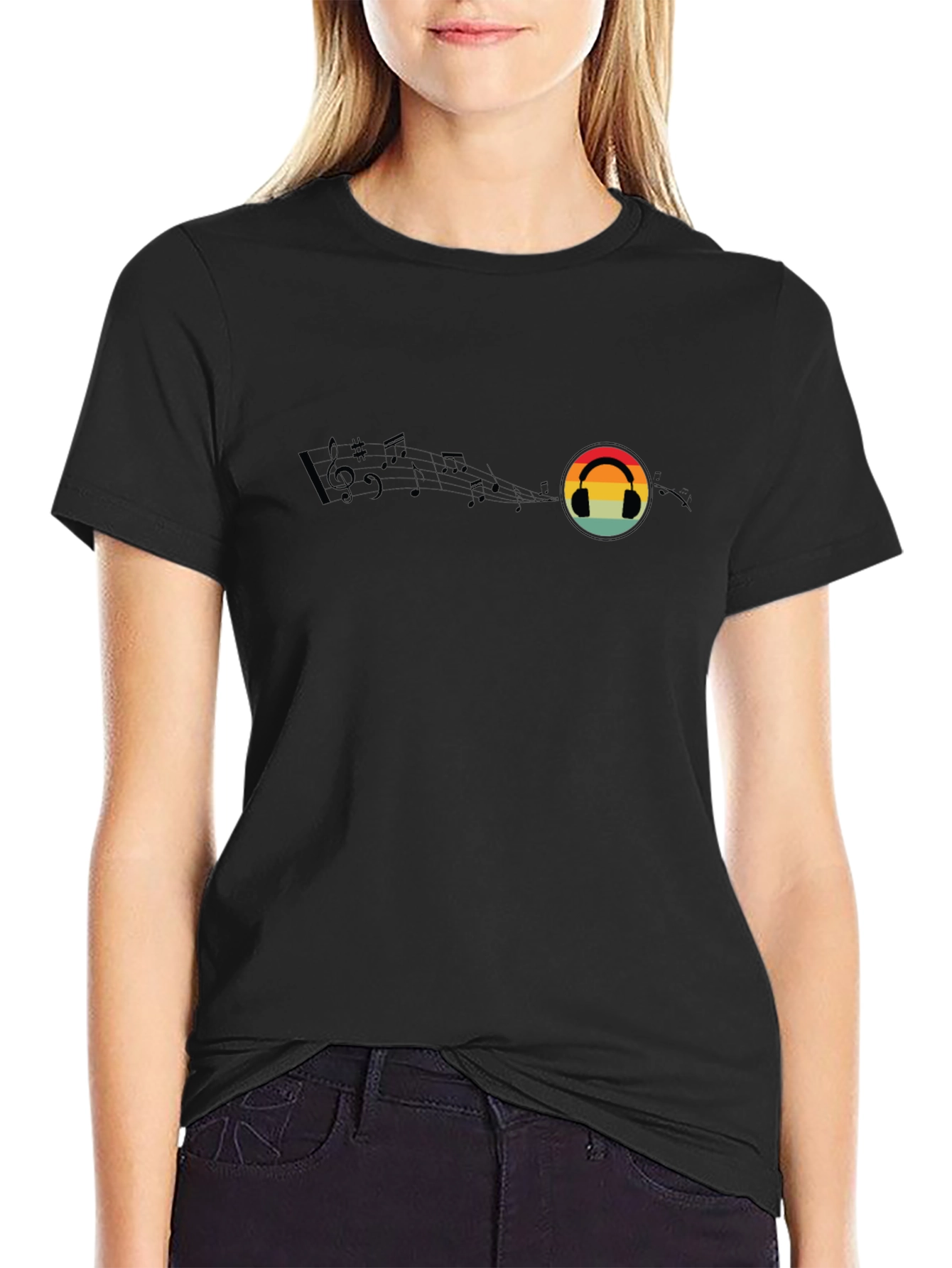 Music Lover Retro Headphone Tee