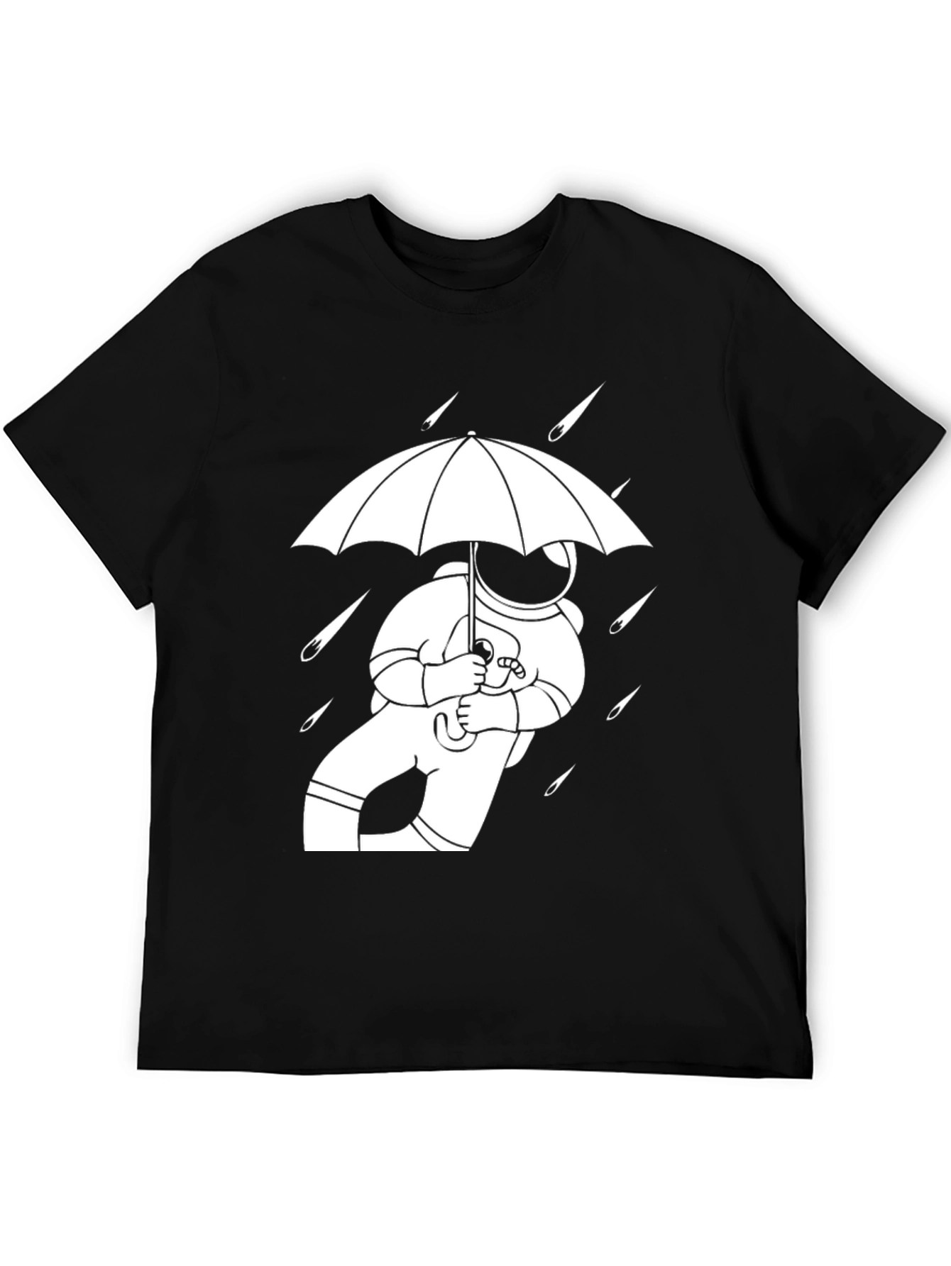 Astronaut Umbrella Graphic Tee - Black