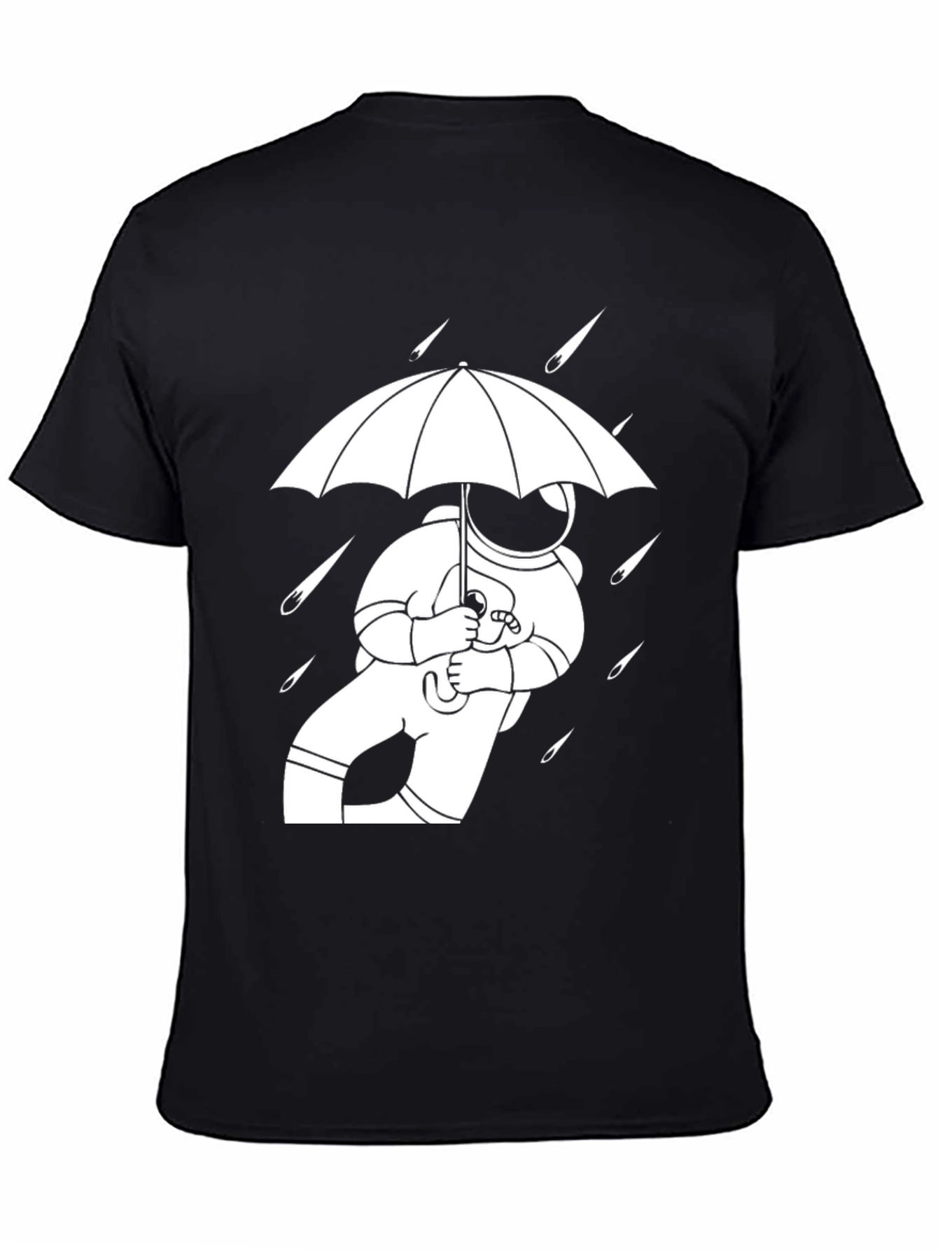 Astronaut Umbrella Graphic Tee - Black