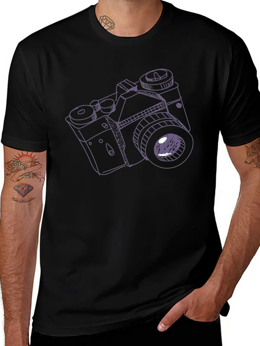Vintage Camera Graphic Tee - Classic Black T-Shirt