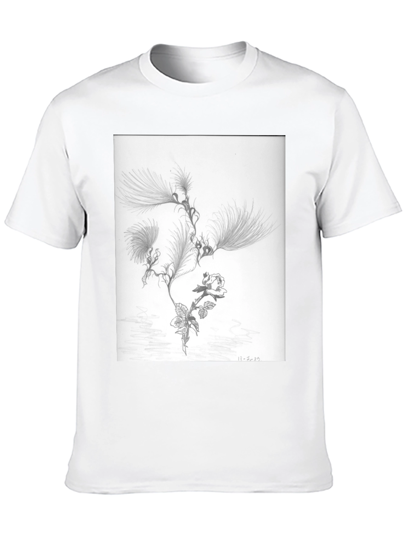 Botanical Sketch Graphic Tee - Black Cotton