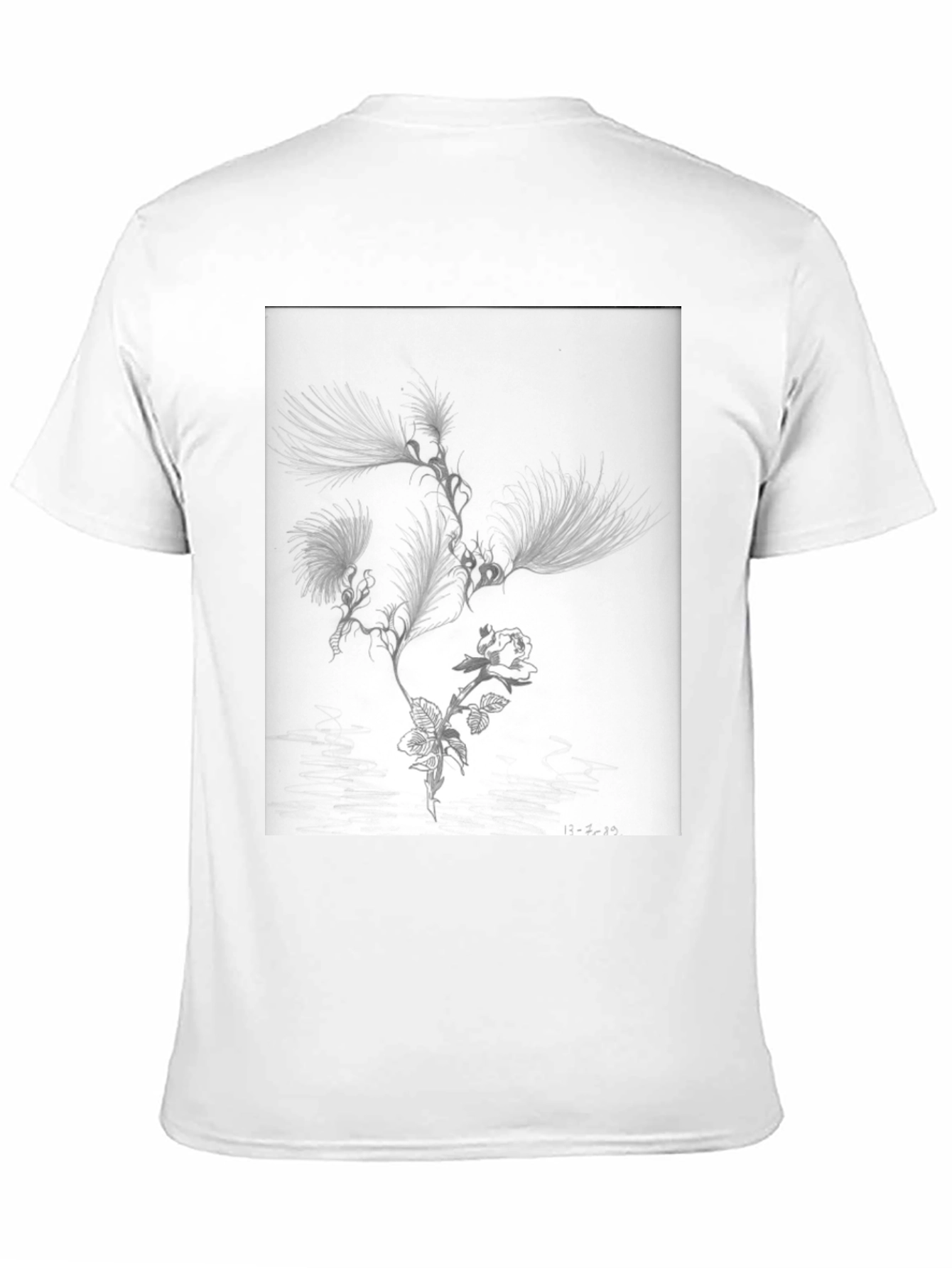 Botanical Sketch Graphic Tee - Black Cotton