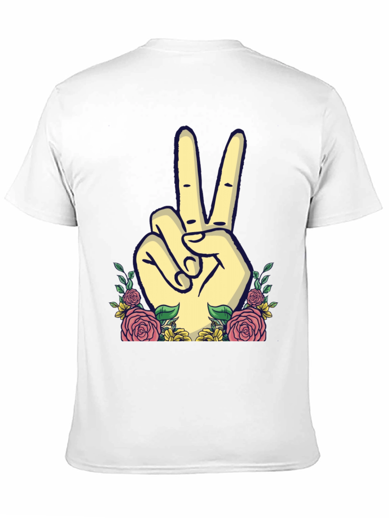 Peace Sign Floral Graphic T-Shirt
