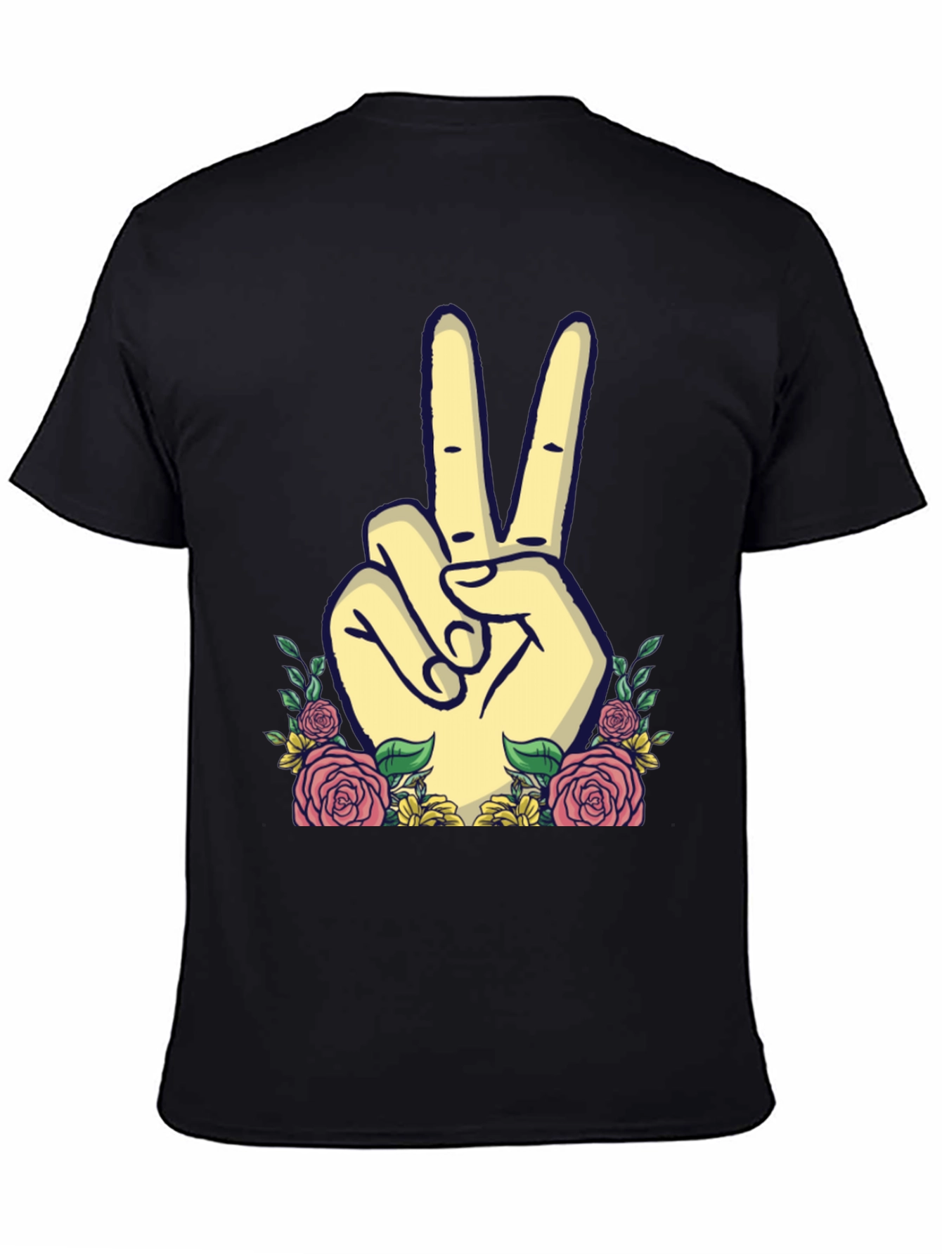 Peace Sign Floral Graphic T-Shirt