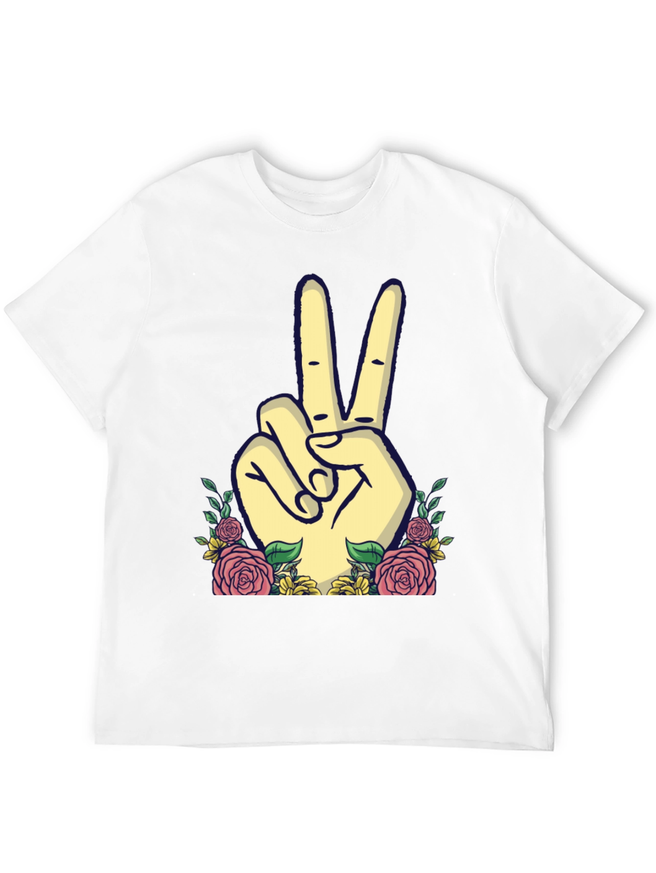 Peace Sign Floral Graphic T-Shirt