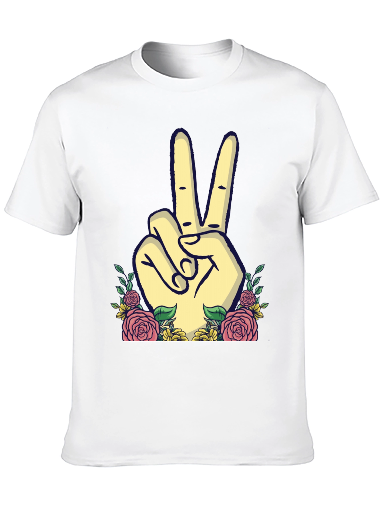 Peace Sign Floral Graphic T-Shirt