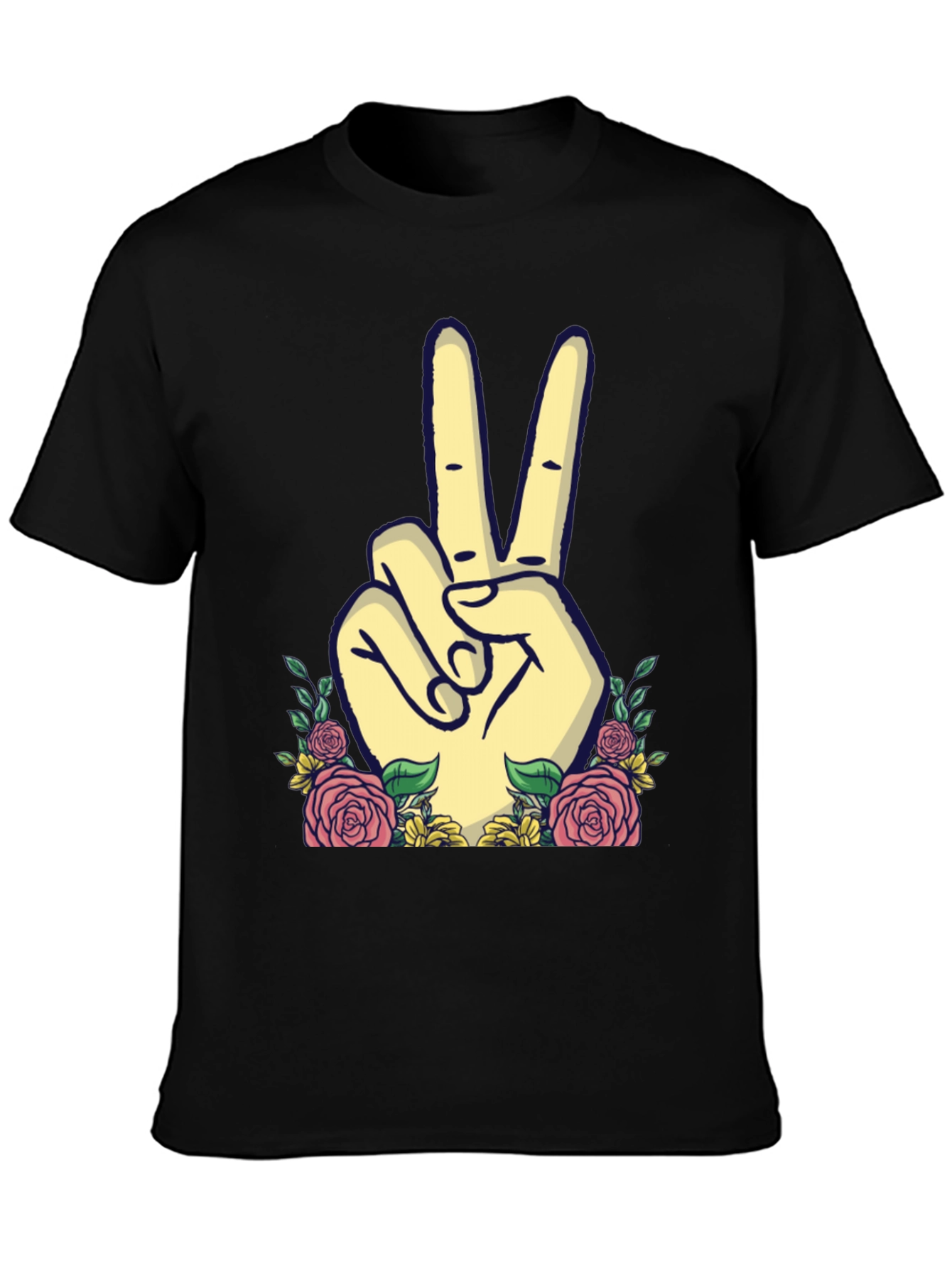 Peace Sign Floral Graphic T-Shirt
