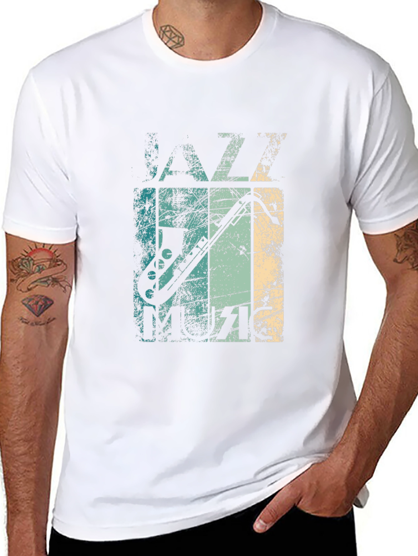 Jazz Music Graphic Tee - Mens Black T-Shirt