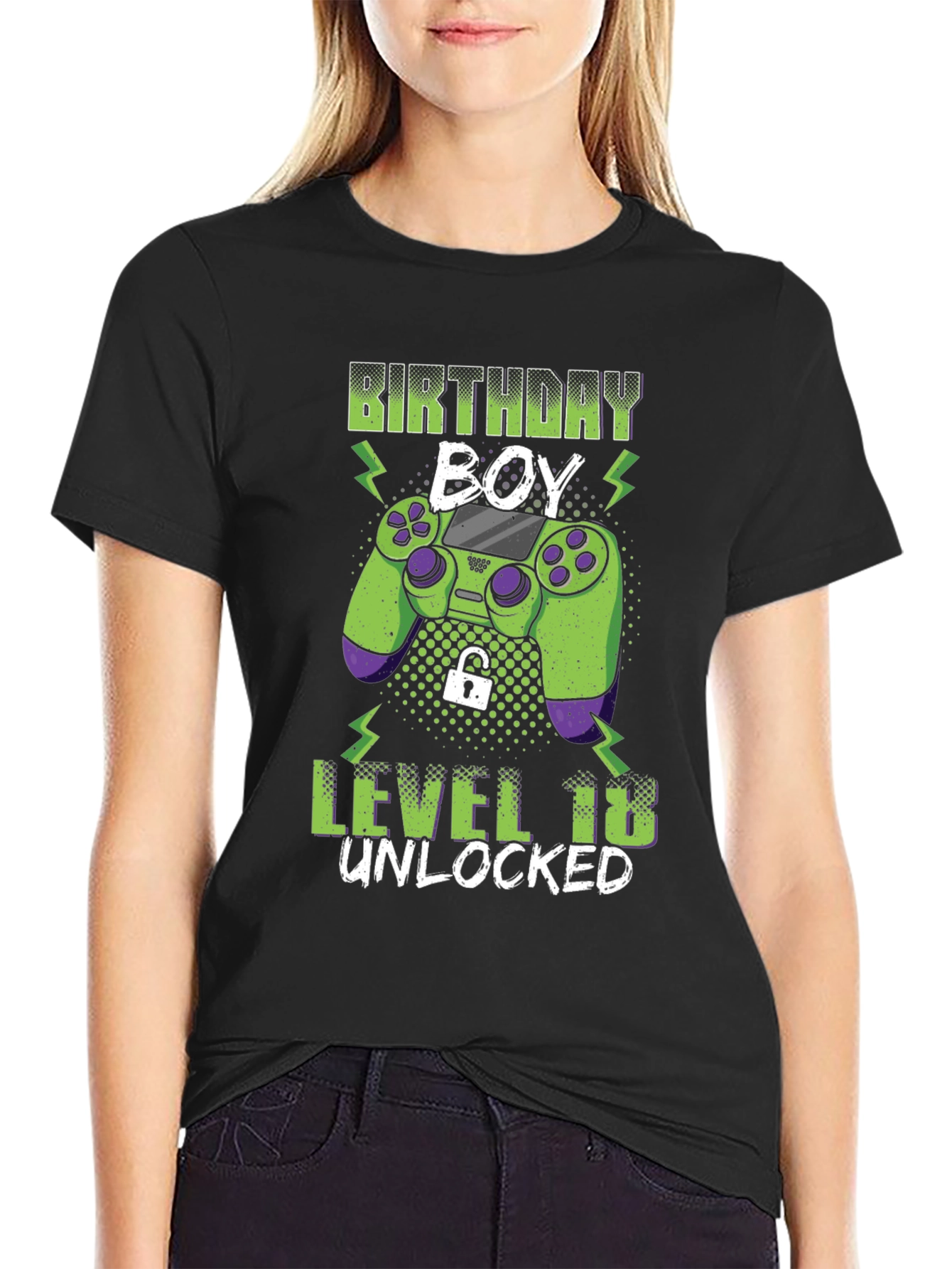 Birthday Boy Level 18 Unlocked Gaming T-Shirt