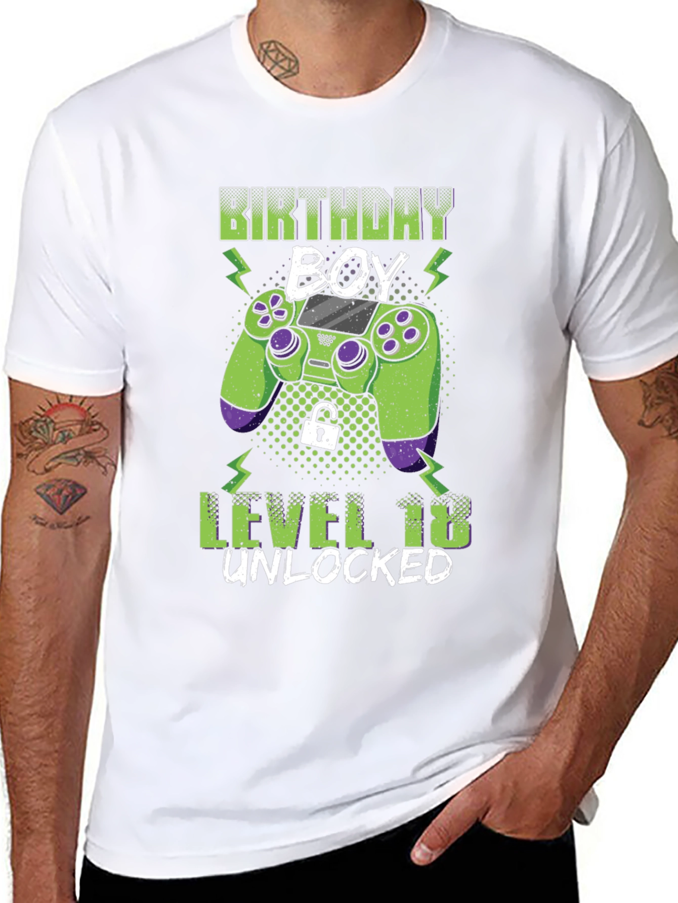 Birthday Boy Level 18 Unlocked Gaming T-Shirt