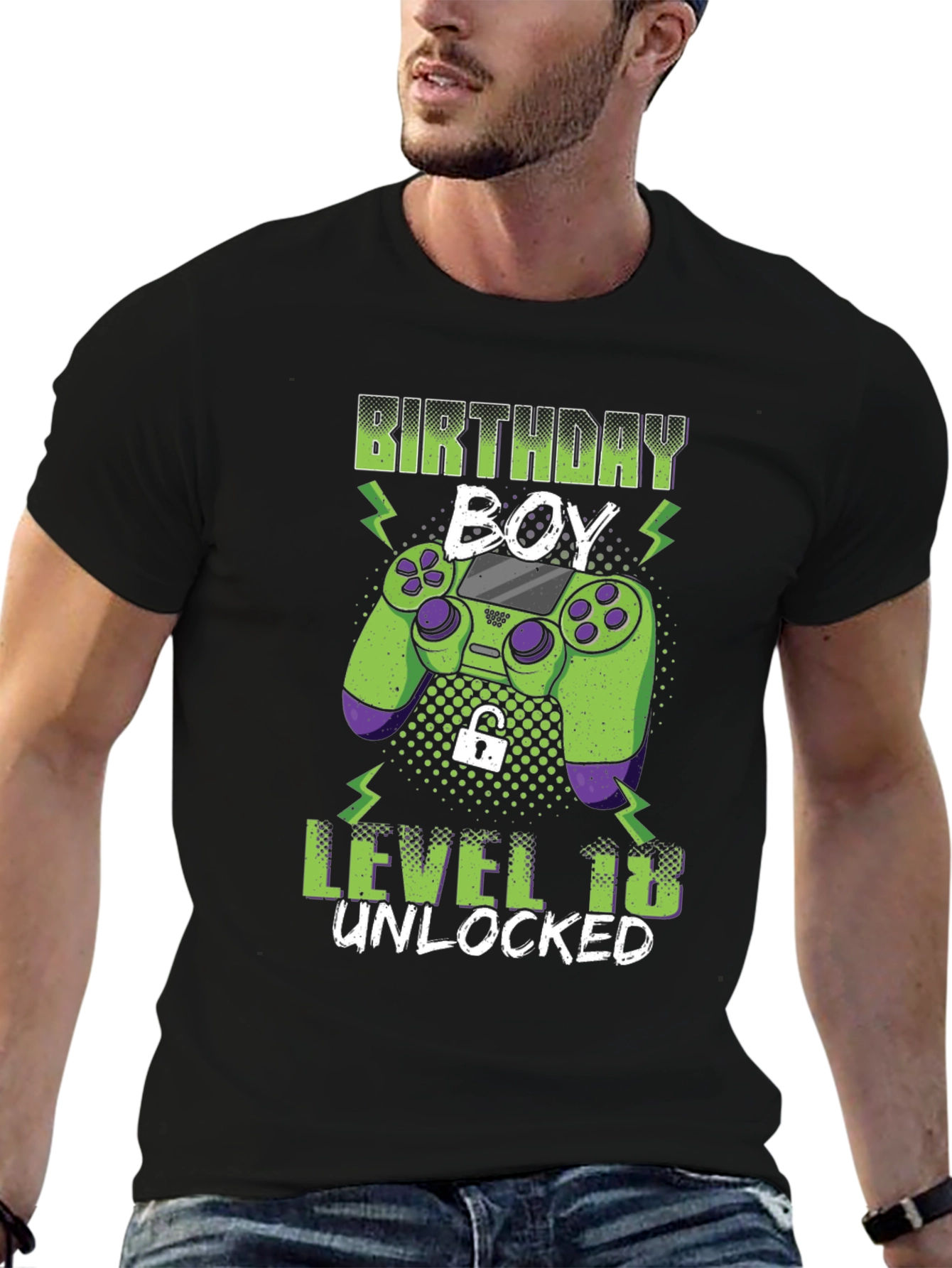Birthday Boy Level 18 Unlocked Gaming T-Shirt