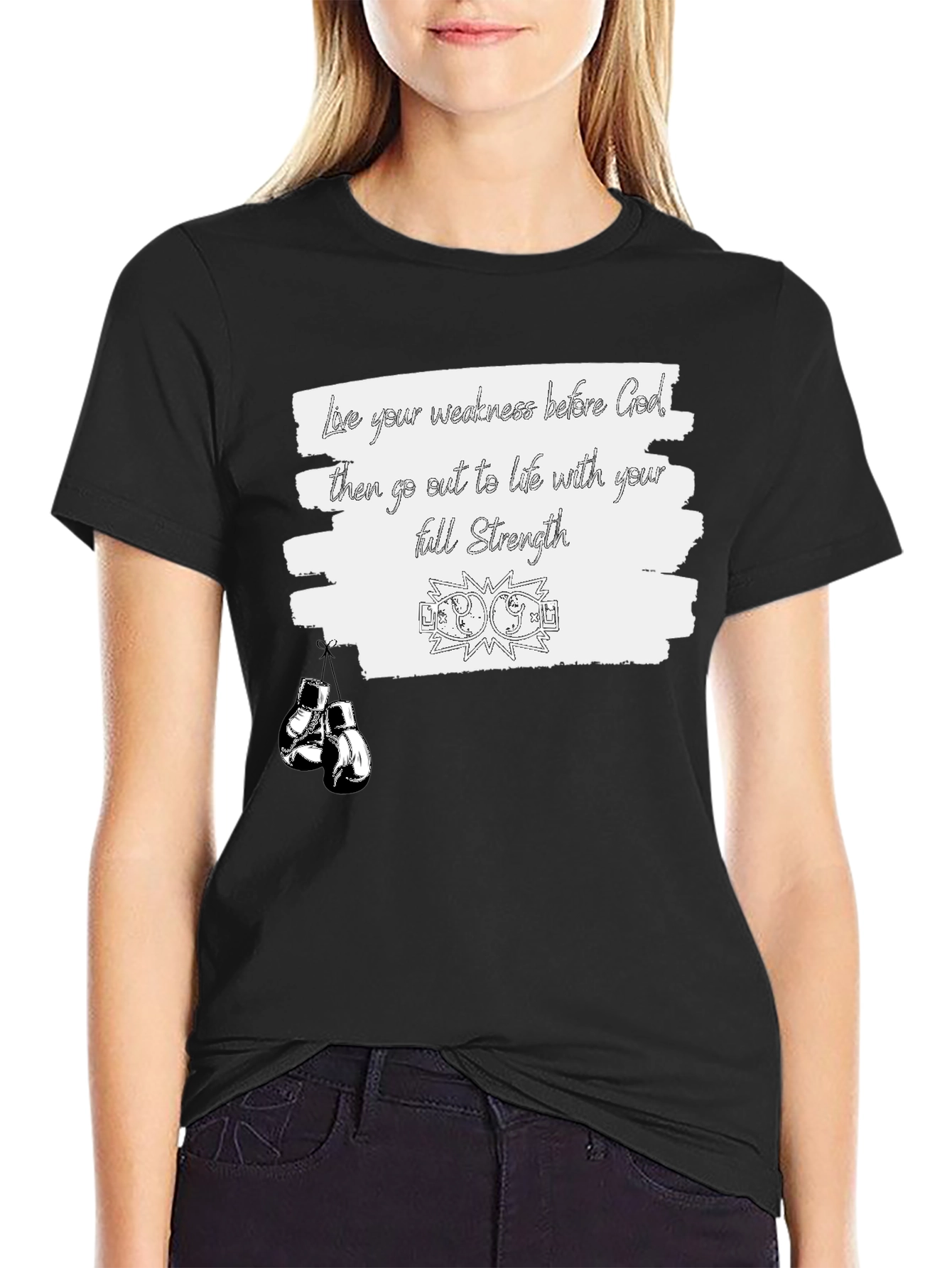 Motivational Boxing T-Shirt: Full Strength