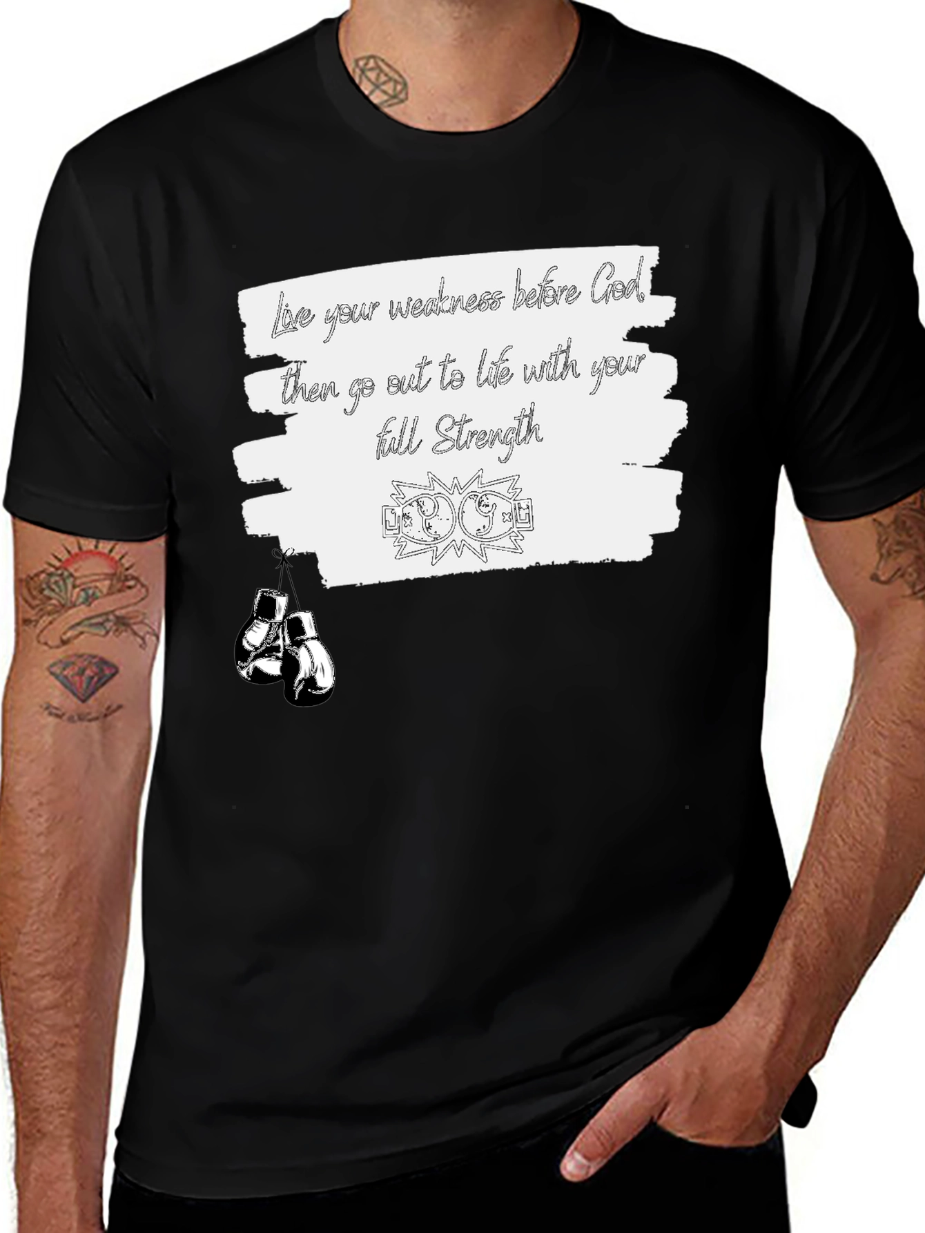 Motivational Boxing T-Shirt: Full Strength