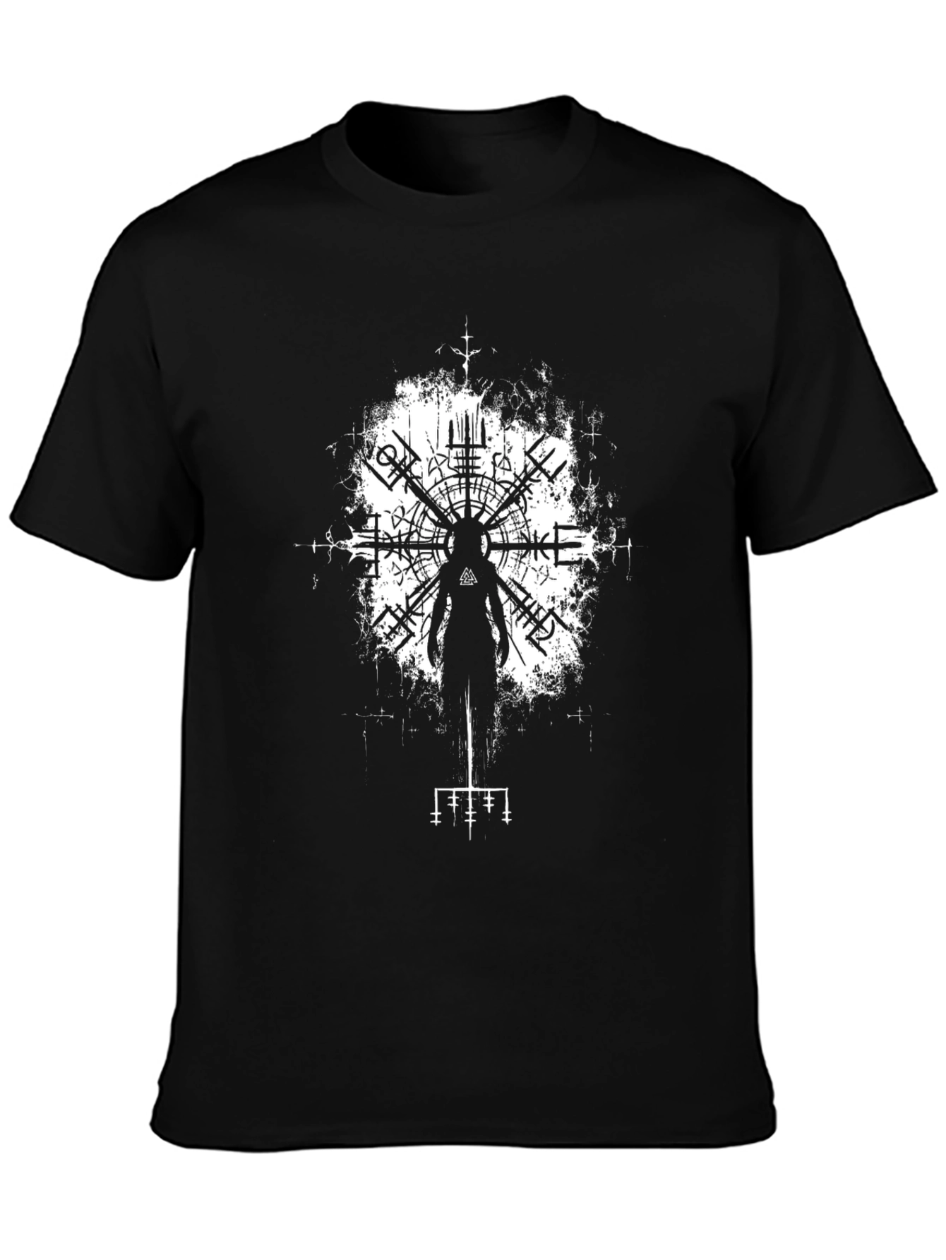Viking Symbol T-Shirt - Black Graphic Tee
