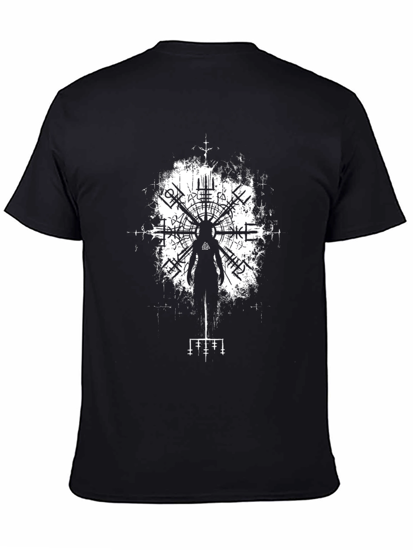 Viking Symbol T-Shirt - Black Graphic Tee