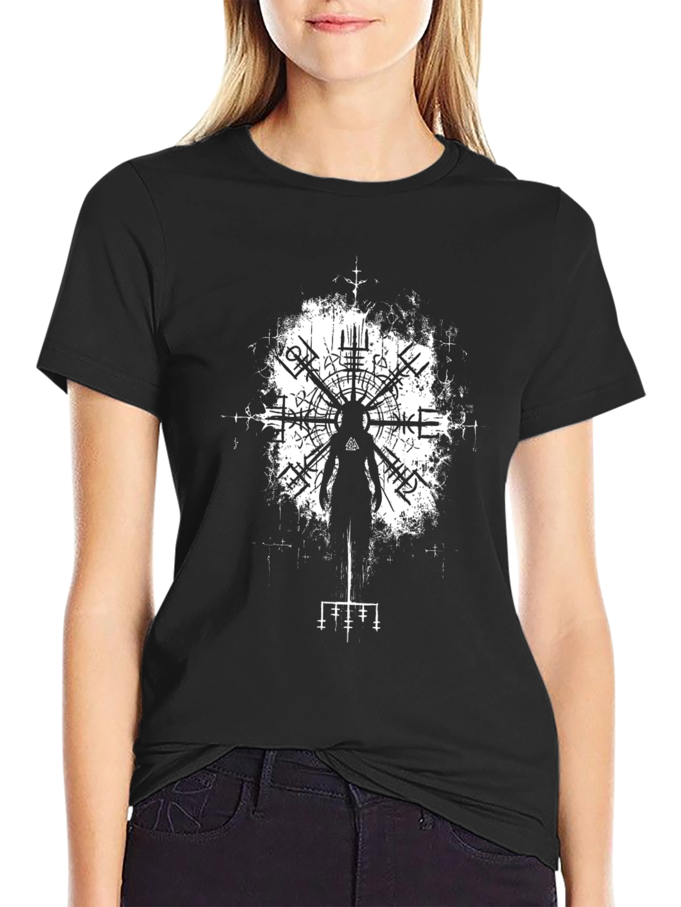 Viking Symbol T-Shirt - Black Graphic Tee