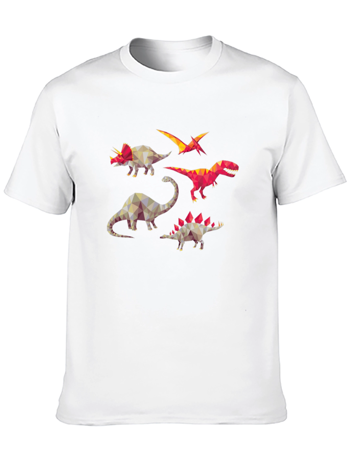 Geometric Dinosaur Print Black T-Shirt