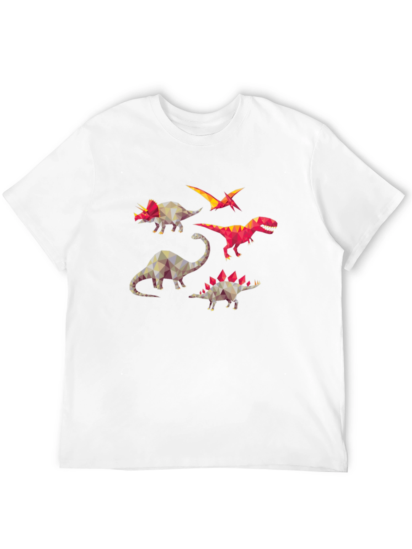 Geometric Dinosaur Print Black T-Shirt