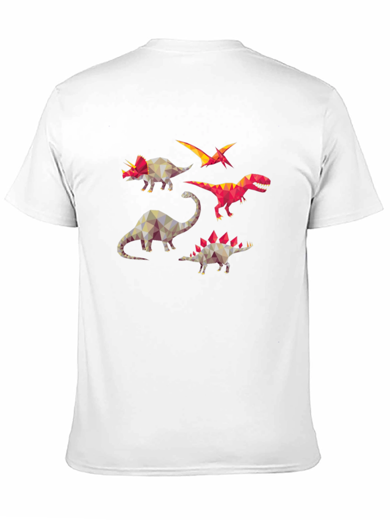 Geometric Dinosaur Print Black T-Shirt