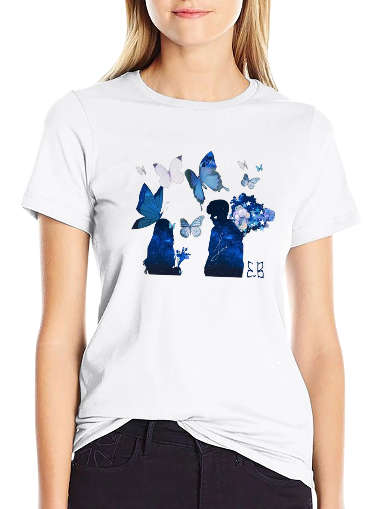 Butterfly Silhouette Black Graphic Tee