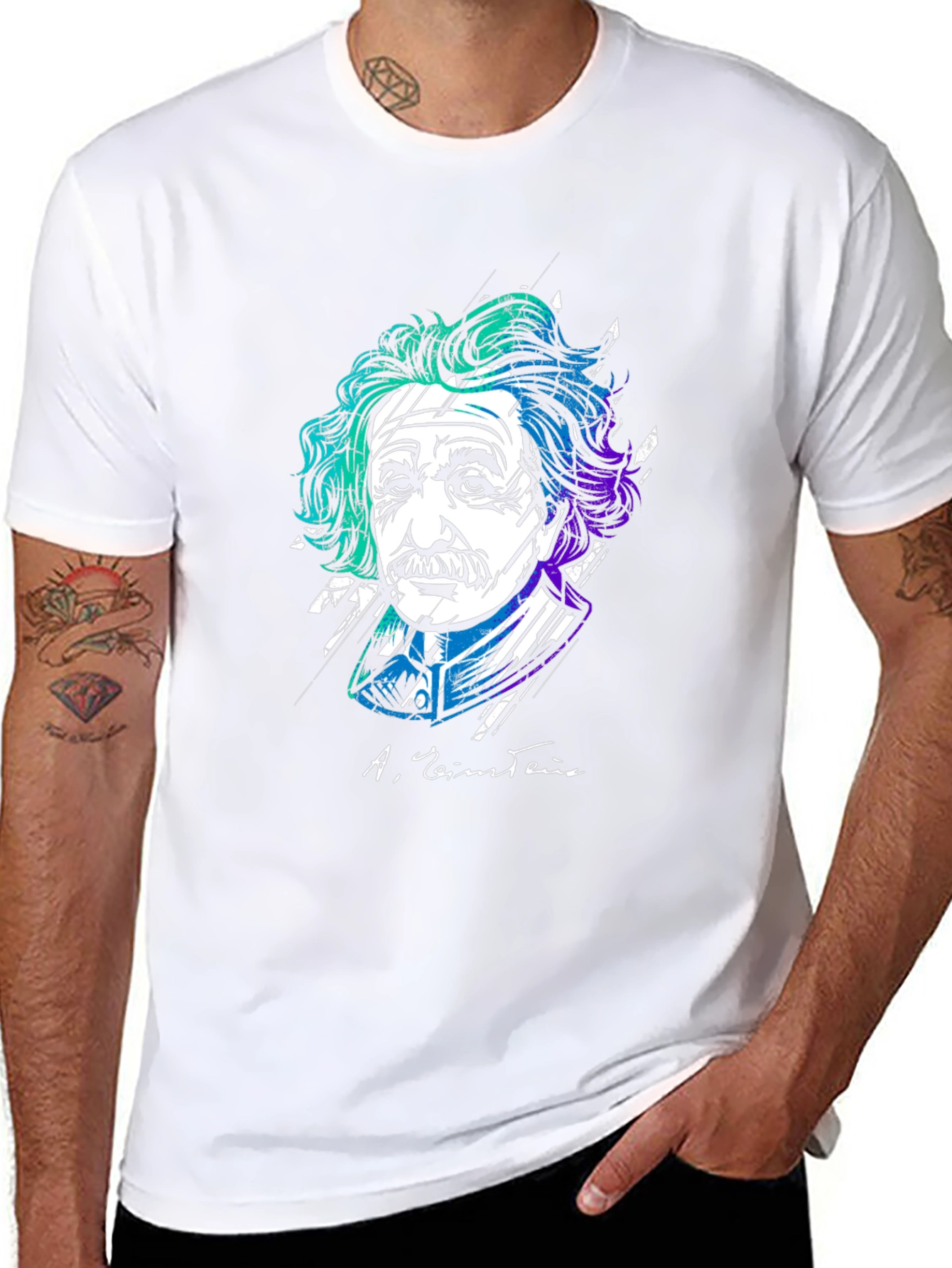 Einstein Graphic Print Black T-Shirt