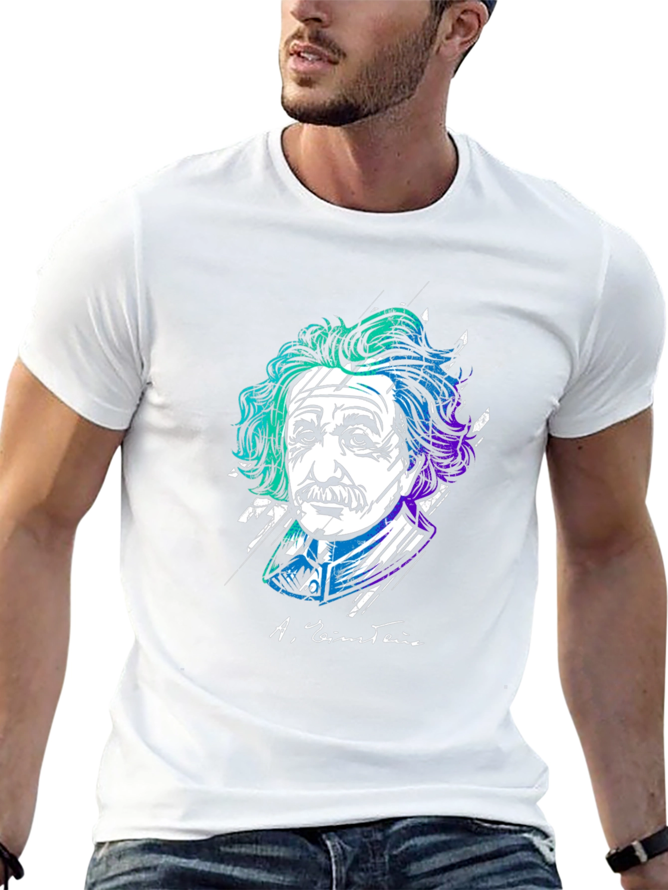 Einstein Graphic Print Black T-Shirt