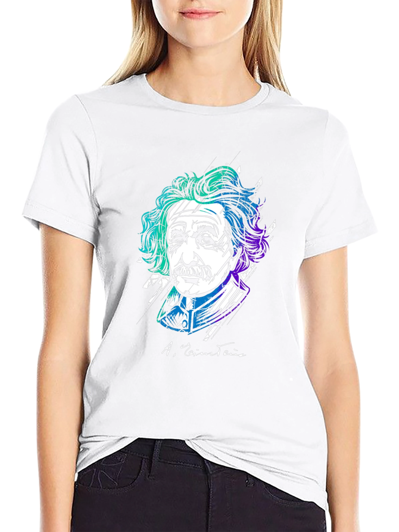 Einstein Graphic Print Black T-Shirt